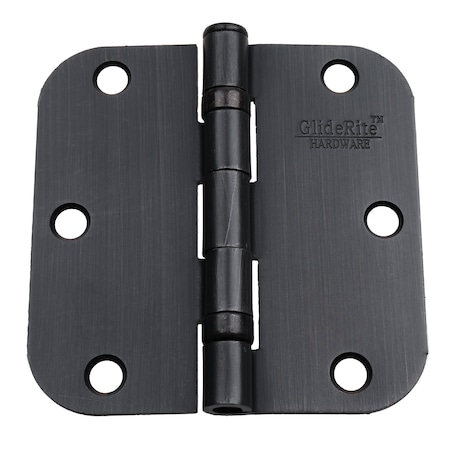 Gliderite Hardware 3-1/2 in. Oil Rubbed Bronze Ball Bearing Door Hinge with 5/8 in. Corner Radius - 3558-2BB-ORB 3558-2BB-ORB-1